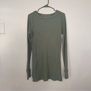We The Free Olive Ribbed Long Sleeve Tee